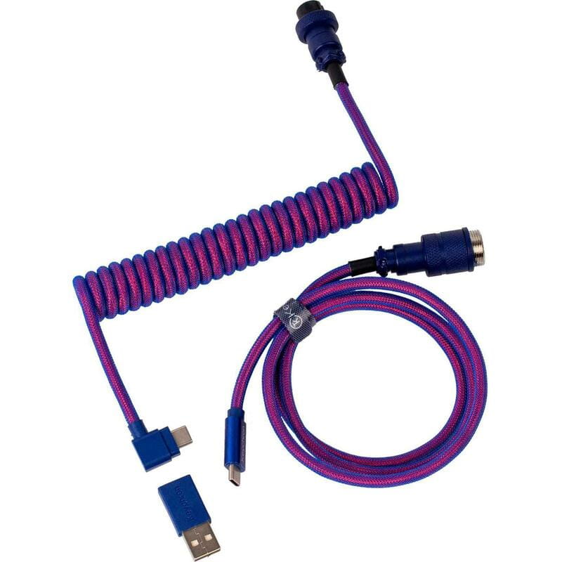 Кабель для клавиатуры Keychron Premium Coiled Aviator Cable-Angled Purpule (CAB3_KEYCHRON)