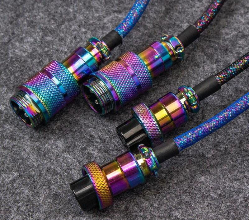 Кабель для клавіатури Keychron Premium Coiled Aviator Cable-Angled Red (CAB4_KEYCHRON)