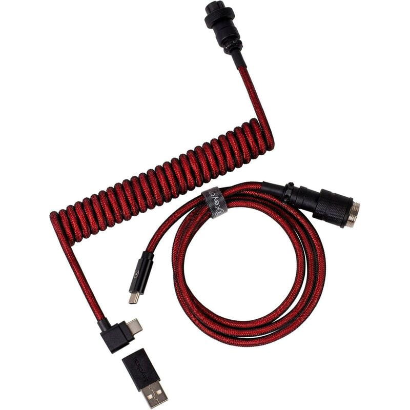 Кабель для клавіатури Keychron Premium Coiled Aviator Cable-Angled Red (CAB4_KEYCHRON)