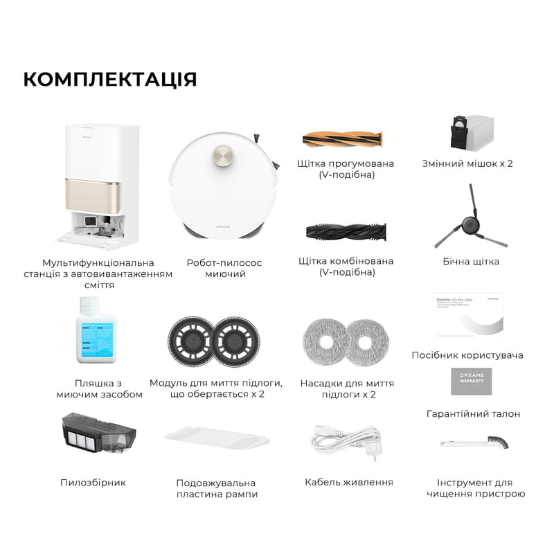 Робот-пилосос Dreame Bot L50 Pro Ultra White (RLL84CE)