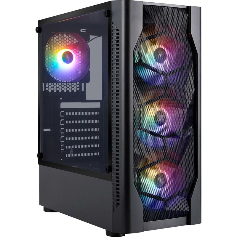 Корпус 1stPlayer D4-BK-4F1 Black без БЖ