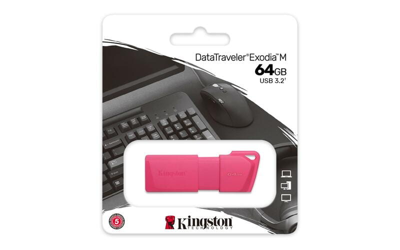 Флеш-накопитель USB3.2  64GB Kingston DataTraveler Exodia M Pink (KC-U2L64-7LN)