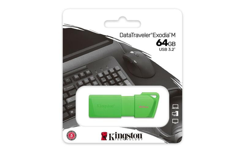 Флеш-накопитель USB3.2  64GB Kingston DataTraveler Exodia M Green (KC-U2L64-7LG)