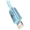 Фото - Кабель Baseus Crystal Shine USB - Lightning (M/M), 2.4A, 2 м Sky Blue (CAJY001203) | click.ua