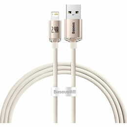 Кабель Baseus Crystal Shine USB - Lightning (M/M), 2.4A, 2 м Pink (CAJY001204)