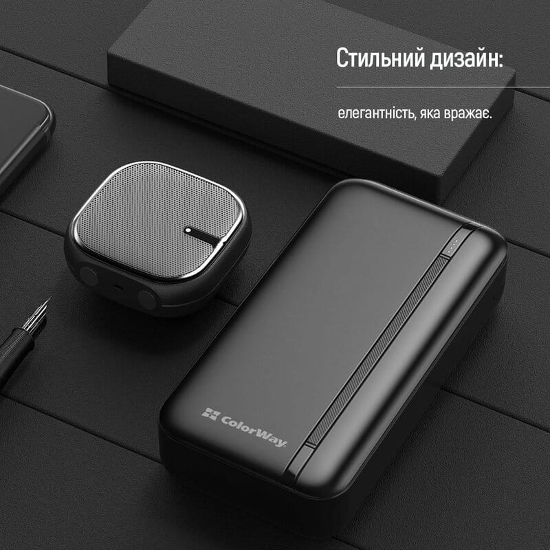 Универсальная мобильная батарея ColorWay Portable Charger 20000mAh Black (CW-PB200LPB4BK-PD)