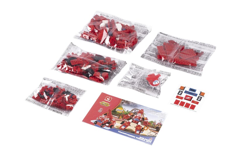 Конструктор-трансформер Super Wings Small Blocks 2-in-1 Buildable Transforming Vehicle Jett (EU385005)