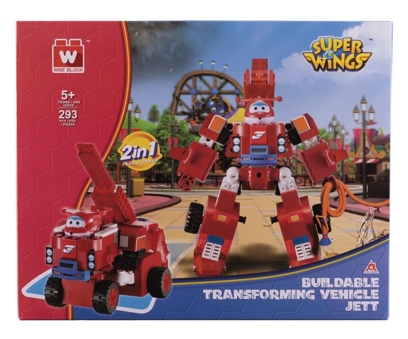Конструктор-трансформер Super Wings Small Blocks 2-in-1 Buildable Transforming Vehicle Jett (EU385005)