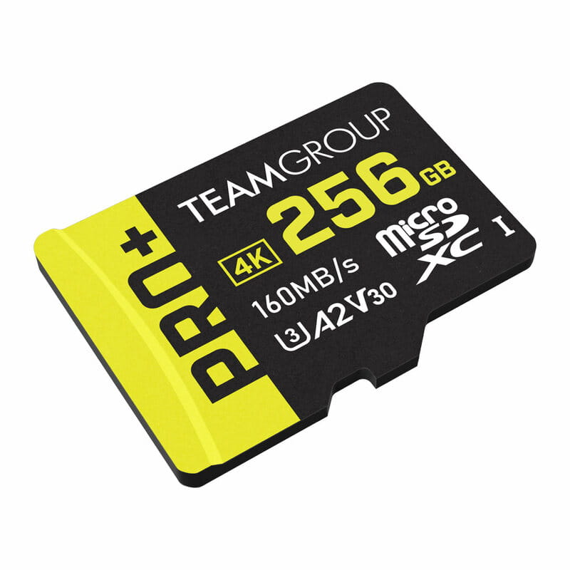 Карта памяти MicroSDXC 256GB UHS-I/U3 Class 10 Team Pro+ R160/W110MB/s + SD-адаптер (TPPMSDX256GIA2V3003)