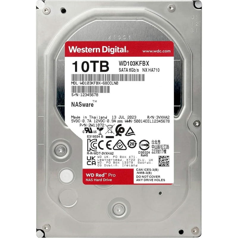 Накопитель HDD SATA 10.0TB WD Red Pro NAS 7200rpm 512MB (WD103KFBX)