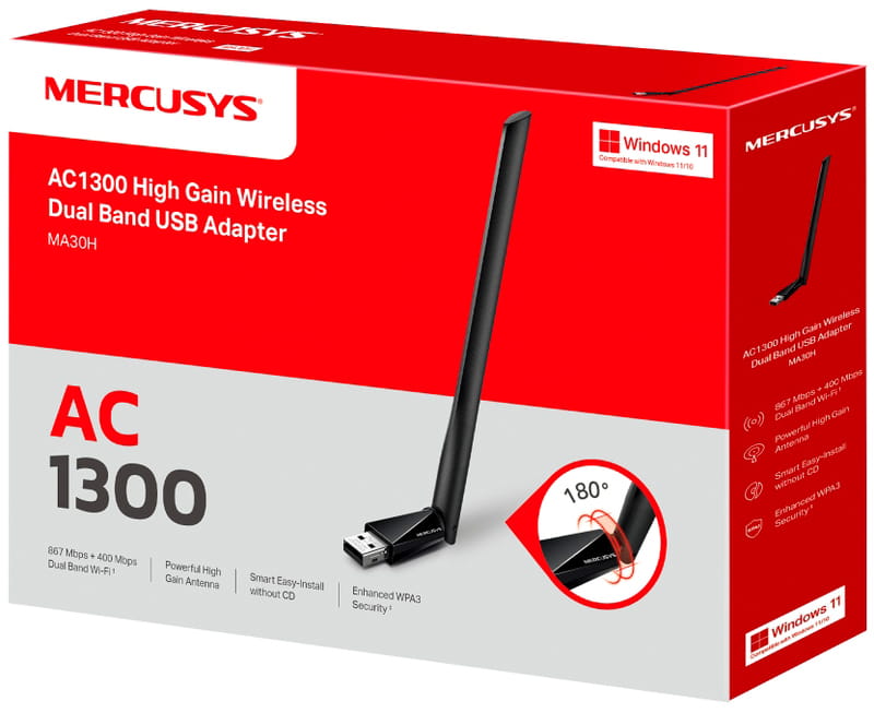 Бездротовий адаптер Mercusys MA30H