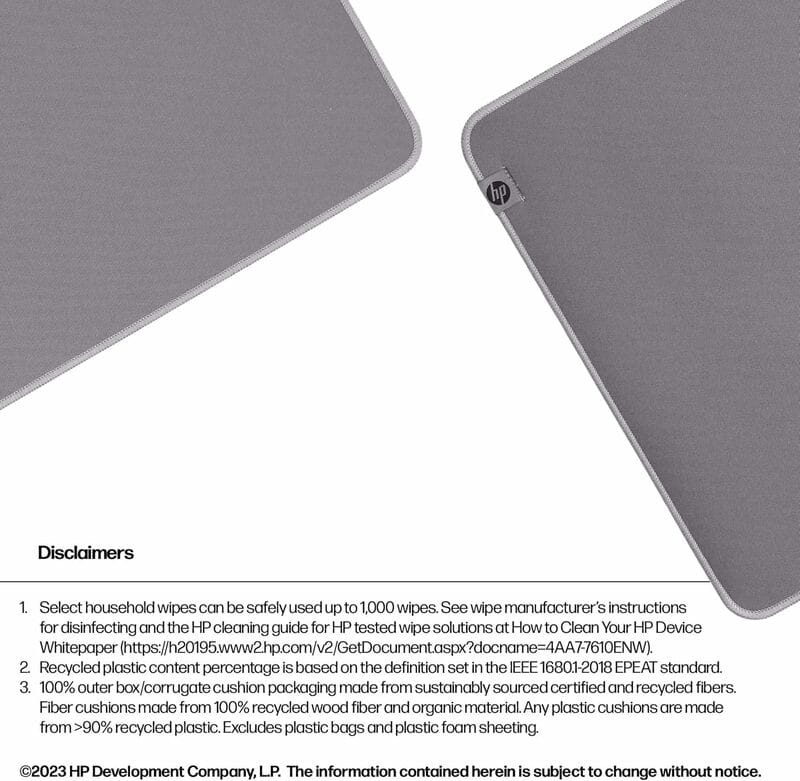 Коврик для мыши HP 205 Sanitizable XL Grey (8X596AA)