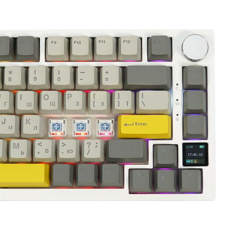 Клавиатура беспроводная Epomaker AK820 Pro 75% Flying Fish Switch Hot-Swap (2.4G/BT/USB) RGB UA White (AK820-PRO-W-FF)