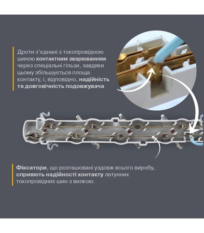 Подовжувач блоковий (PP) Electrum 3 розетки 3м із заземленням та вимикачем C-ES-1538