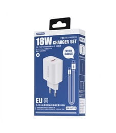 Сетевое зарядное устройство Remax Kiddy Series 18W White (1USB 2.1 А) + кабель USB Type-C