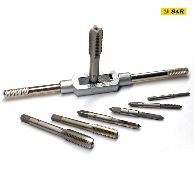 Набор метчиков S&R Tempo 8шт: M3 - M12, держатель для метчиков М3-М12 (111401008)