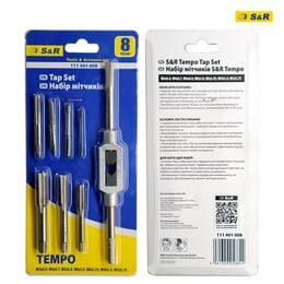 Набір мітчиків S&R Tempo 8шт: M3 - M12, тримач для мітчиків М3-М12 (111401008)