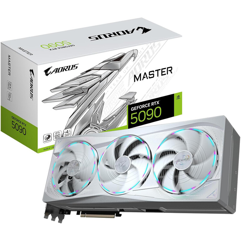 Видеокарта GF RTX 5090 32GB GDDR7 Aorus Master Ice Gigabyte (GV-N5090AORUSM ICE-32GD)