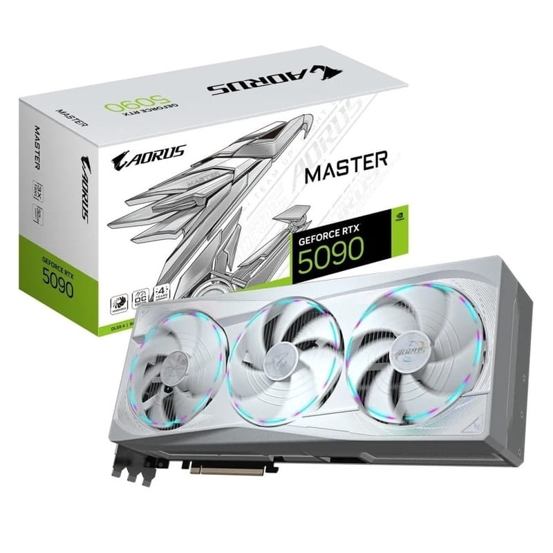 Видеокарта GF RTX 5090 32GB GDDR7 Aorus Master Ice Gigabyte (GV-N5090AORUSM ICE-32GD)