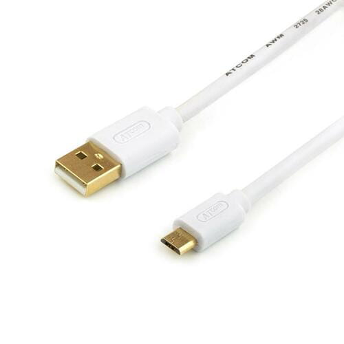 Фото - Кабель ATCOM    USB 2.0 AM/microUSB, 1.8м, білий 16122 (16122)