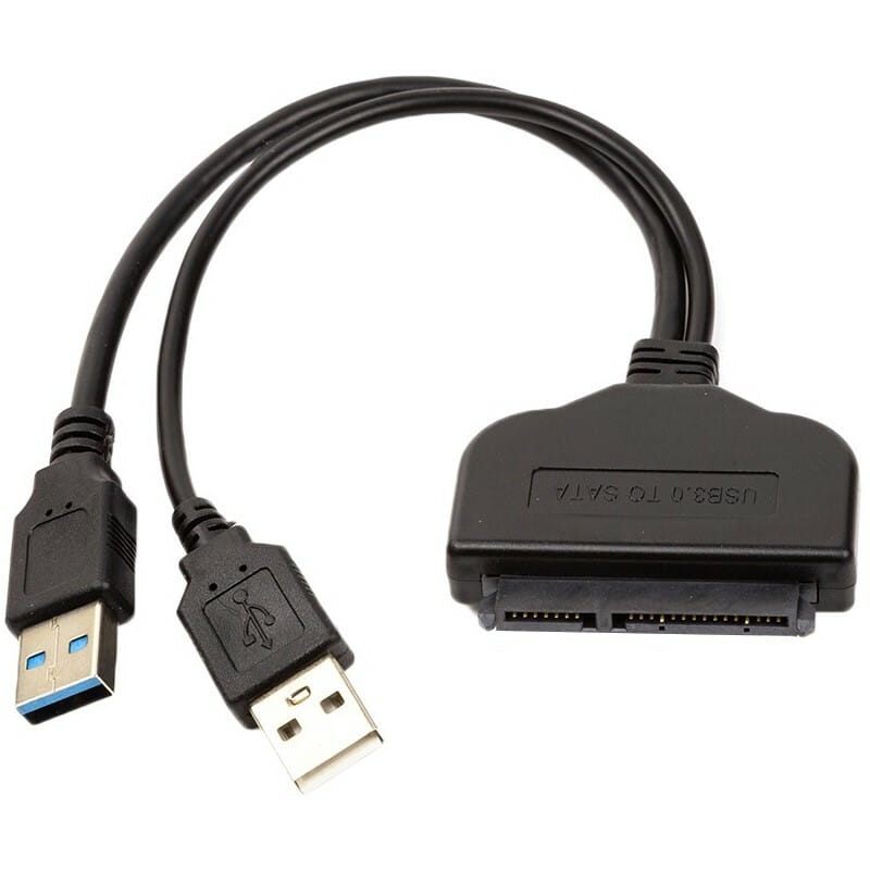 Адаптер PowerPlant 2xUSB - SATA III (M/M) Black (CA913138)