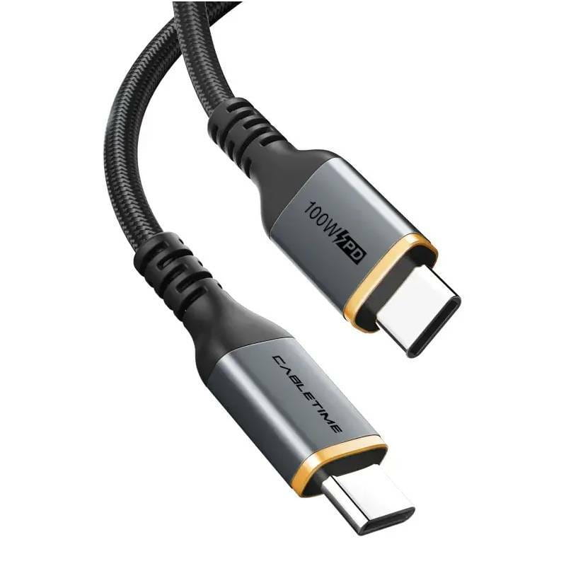 Кабель Cabletime USB Type-C - USB Type-C (M/M) PD 100W, 2м, Black (CA914234)