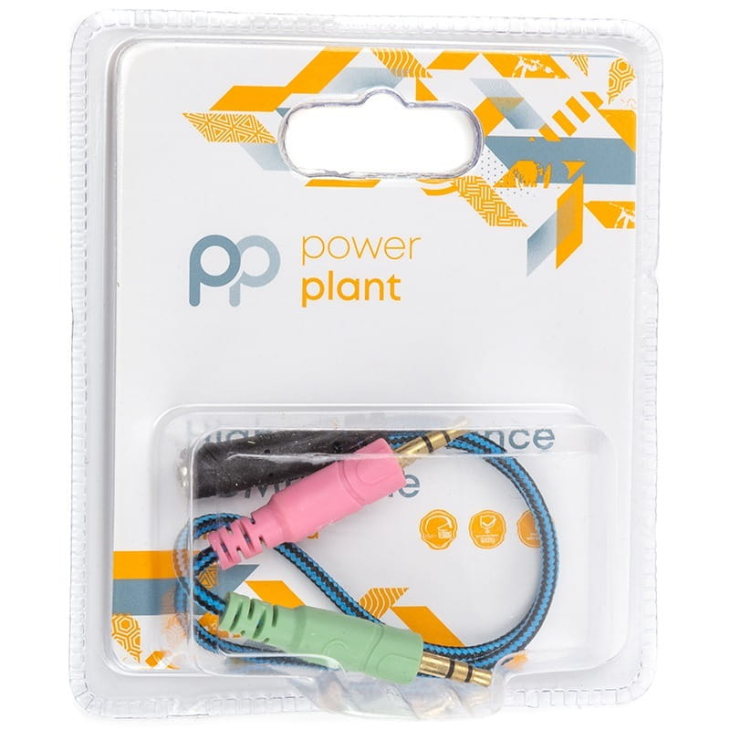 Переходник PowerPlant 3.5 мм 4pin - 2x3.5 мм 3pin (F/M), 0.22 м (CA913084)