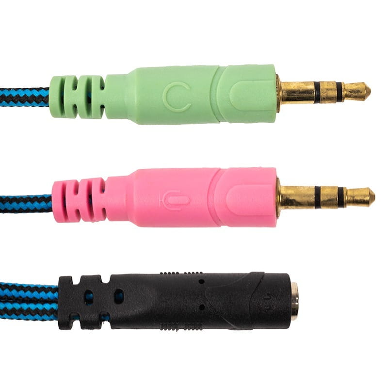 Переходник PowerPlant 3.5 мм 4pin - 2x3.5 мм 3pin (F/M), 0.22 м (CA913084)