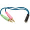 Фото - Переходник PowerPlant 3.5 мм 4pin - 2x3.5 мм 3pin (F/M), 0.22 м (CA913084) | click.ua