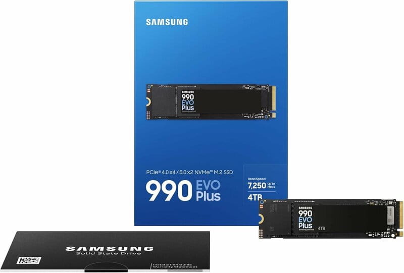 Накопитель SSD  4ТB Samsung 990 EVO Plus M.2 2280 PCIe 5.0 x2 NVMe V-NAND TLC (MZ-V9S4T0BW)