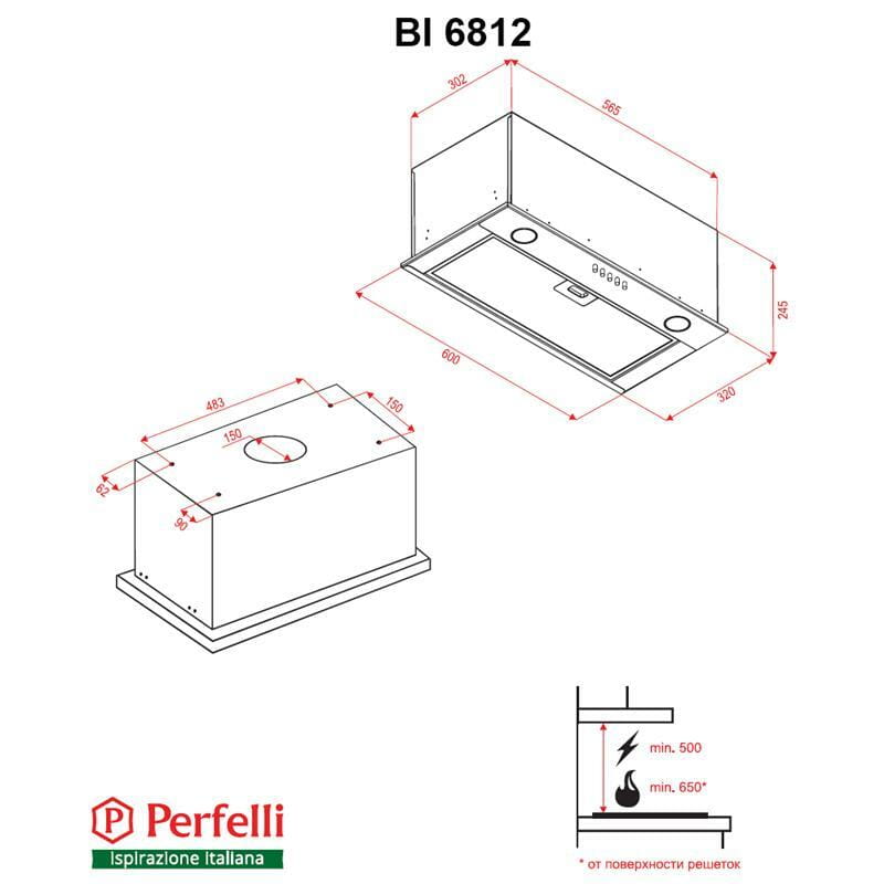Вытяжка Perfelli BI 6812 I LED