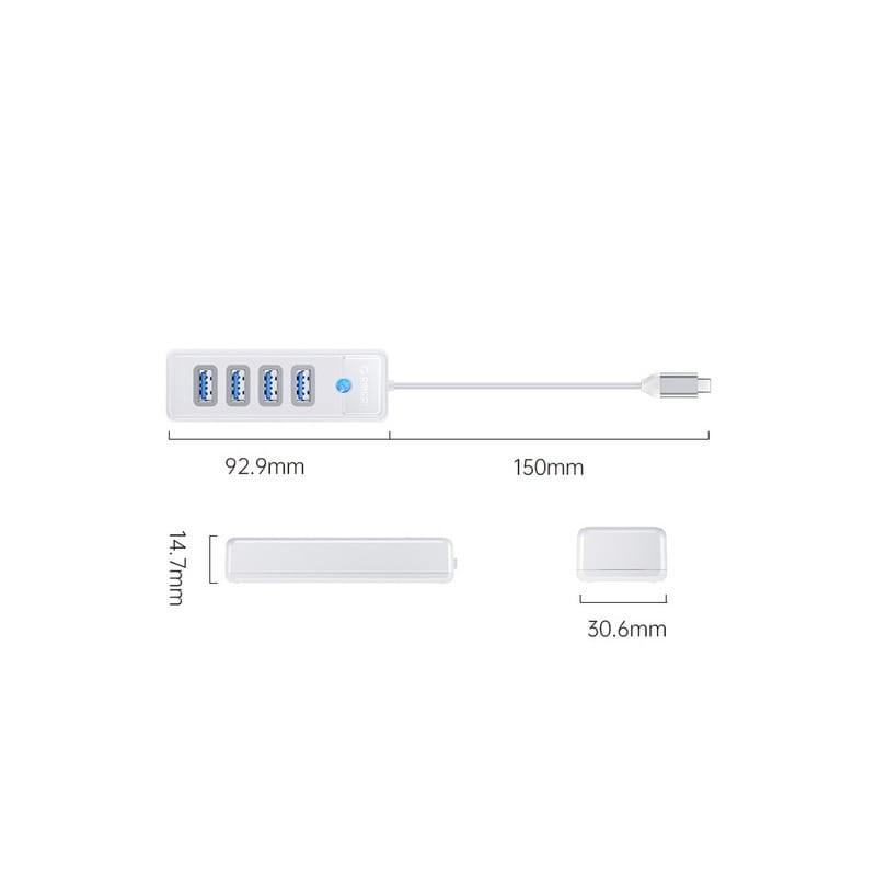 Концентратор USB Orico PW4U-U3-015-WH-BP White (CA914869)