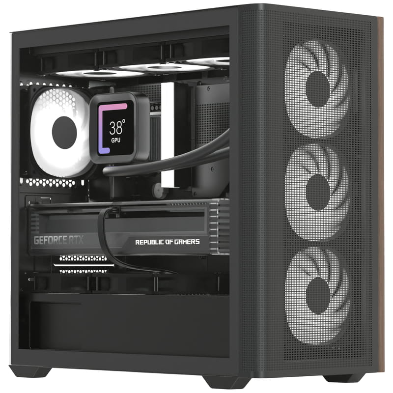 Корпус AeroCool D301A-G-BK-v2 (ACCS-DS03043.11) Black без БП