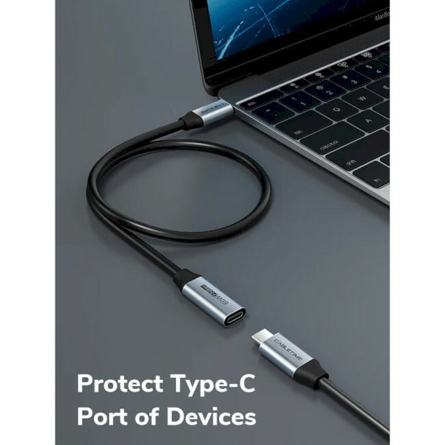 Кабель Cabletime USB Type-C - USB Type-C (M/F) PD 60W, 0.5м, 5Gbps Black (CA913664)