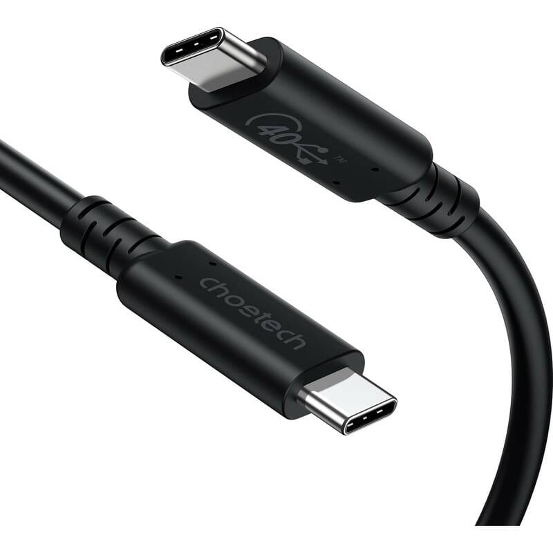 Кабель Choetech USB Type-C - USB Type-C (M/M) PD 100W, 0.8м, 40Gbps Black (XCC-1028)