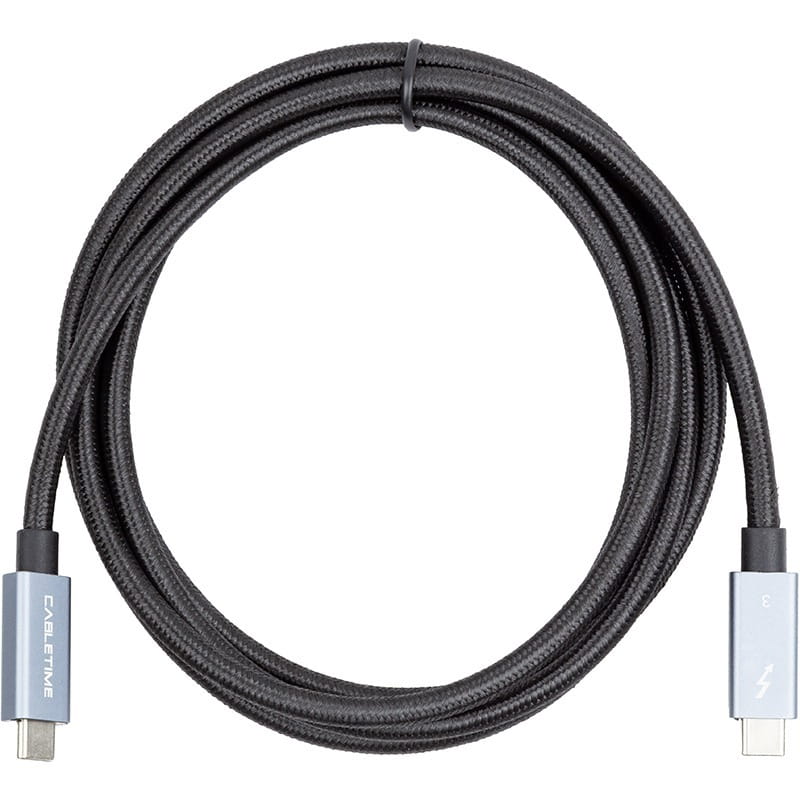 Кабель PowerPlant USB Type-C - USB Type-C (M/M), 40Gbps, 100W, 2м Black (CA913343)