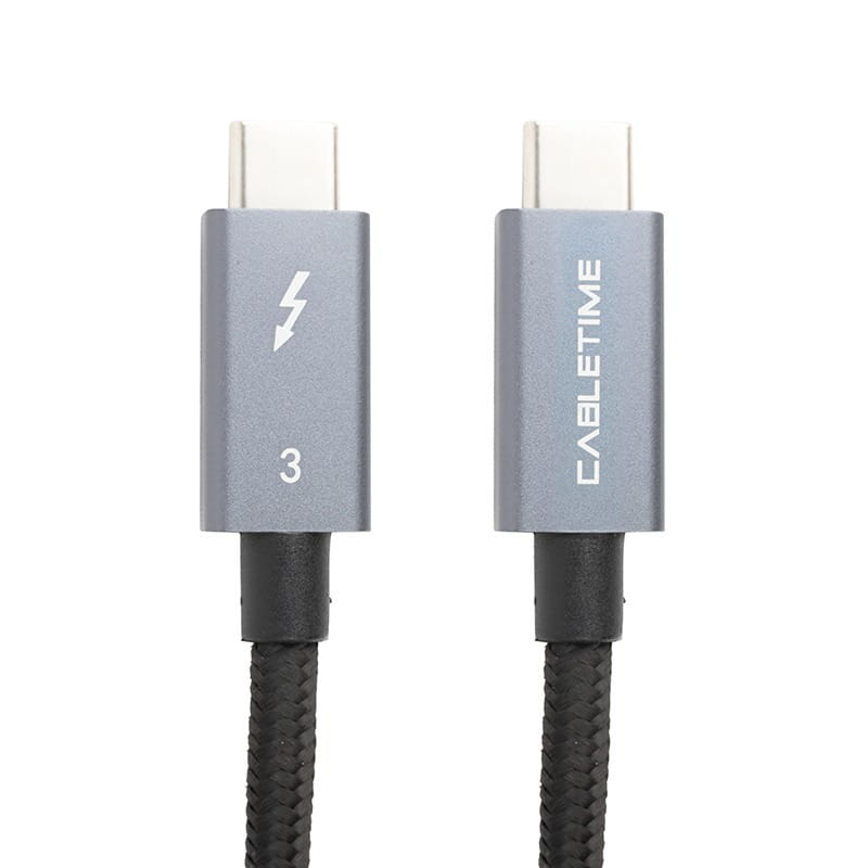 Кабель PowerPlant USB Type-C - USB Type-C (M/M), 40Gbps, 100W, 2м Black (CA913343)