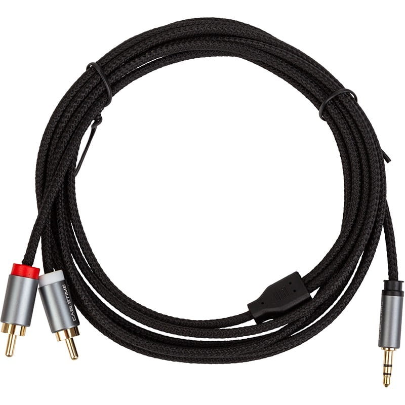 Аудіо-кабель Cabletime 3.5 мм - 2xRCA (M/M), 3 м, Black (CA914067)