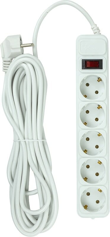 Фильтр питания PowerPlant JY-1056/7B 5 розеток, 7м, 100% медь, White (EX610594)