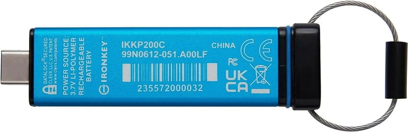 Флеш-накопитель USB3.2 128GB Kingston IronKey Keypad 200 Type-C Blue (IKKP200C/128GB)
