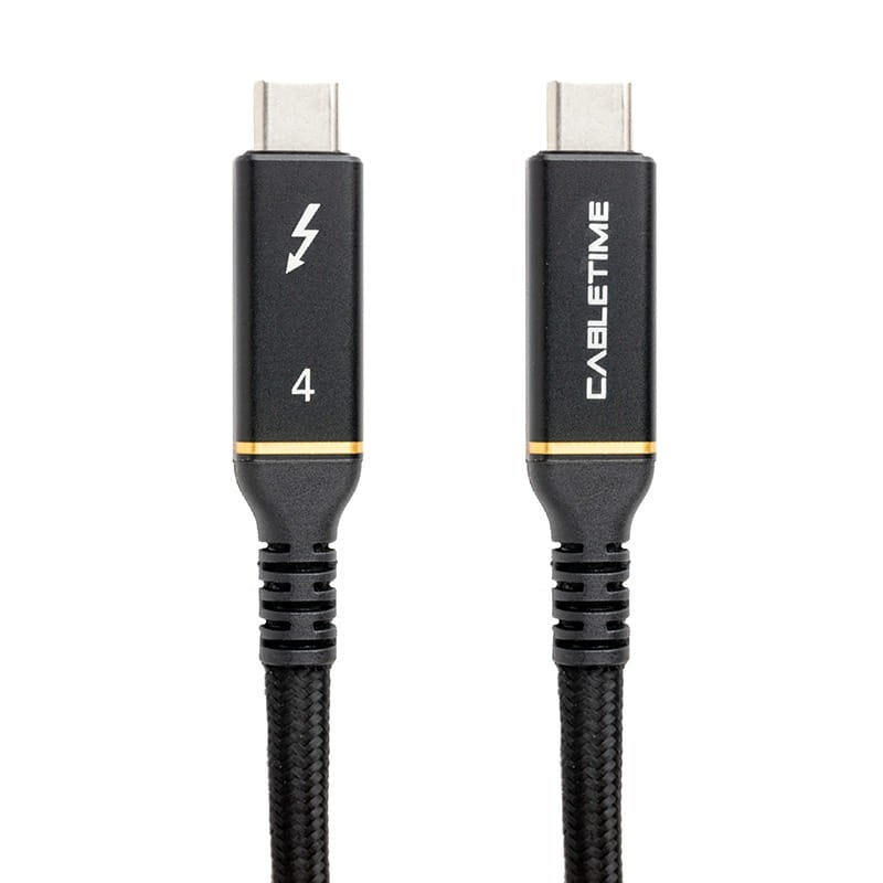 Кабель PowerPlant USB Type-C - USB Type-C (M/M), USB4, 40Gbps, 100W, 1м Black (CA913299)