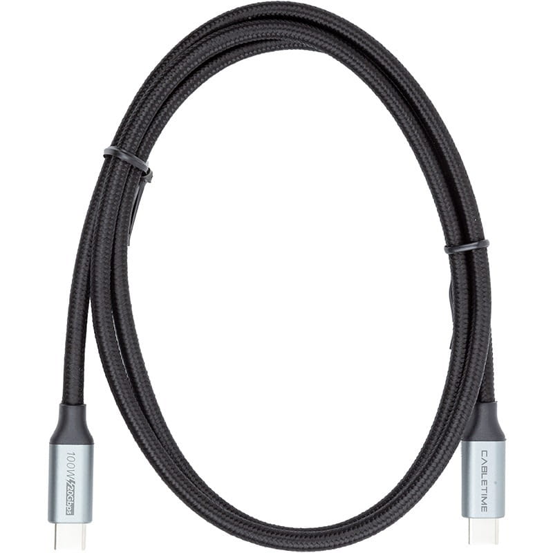 Кабель PowerPlant USB Type-C - USB Type-C (M/M), 20Gbps, 100W, 1м Black (CA913312)