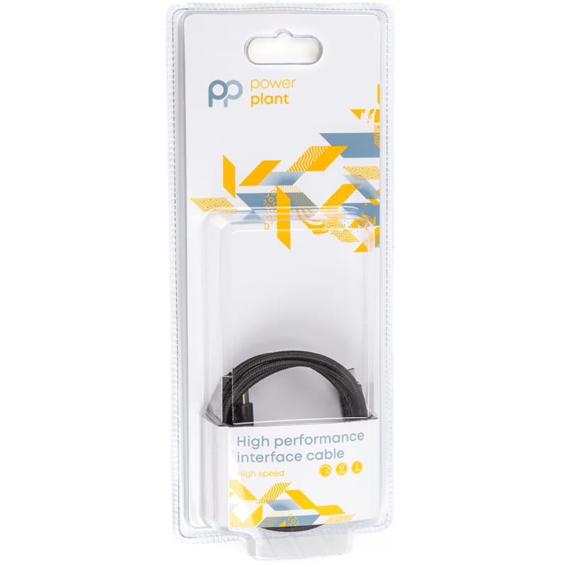 Кабель PowerPlant USB -  USB Type-C (M/M) с измерителем тока, 1 м Black (CA913176)