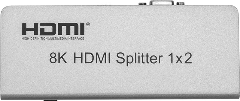 Сплітер PowerPlant HDMI - 2xHDMI, 8K Silver (CA914197)