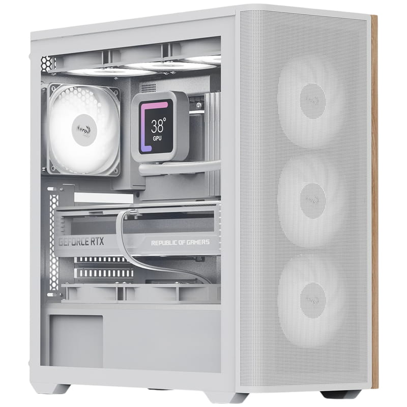 Корпус AeroCool D501A-G-WT-v2 (ACCM-DS01043.21) White без БП