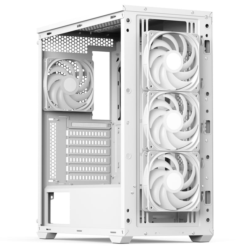 Корпус AeroCool D501A-G-WT-v2 (ACCM-DS01043.21) White без БП