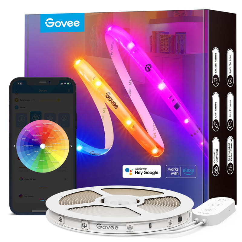 Світлодіодна стрічка розумна Govee H619C RGBIC With Protective Coating, 10 м, White (H619C3D1)