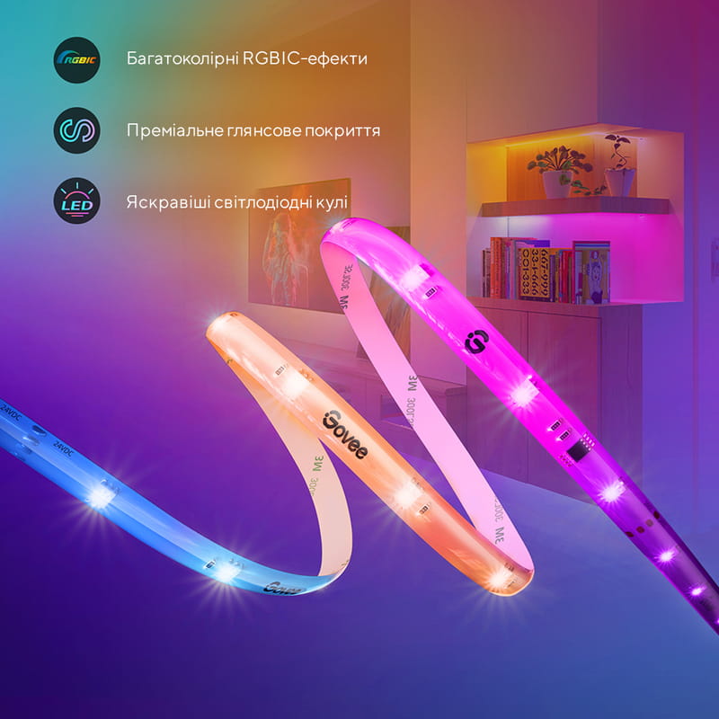 Світлодіодна стрічка розумна Govee H619C RGBIC With Protective Coating, 10 м, White (H619C3D1)