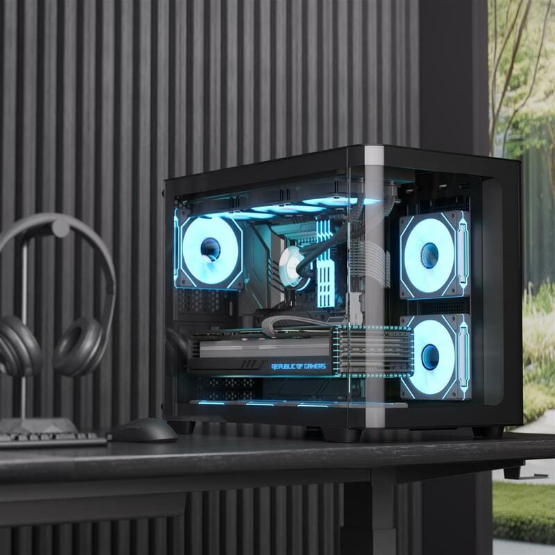 Корпус AeroCool P300C-G-BK-v1 (ACCS-PN02033.11) Black без БП