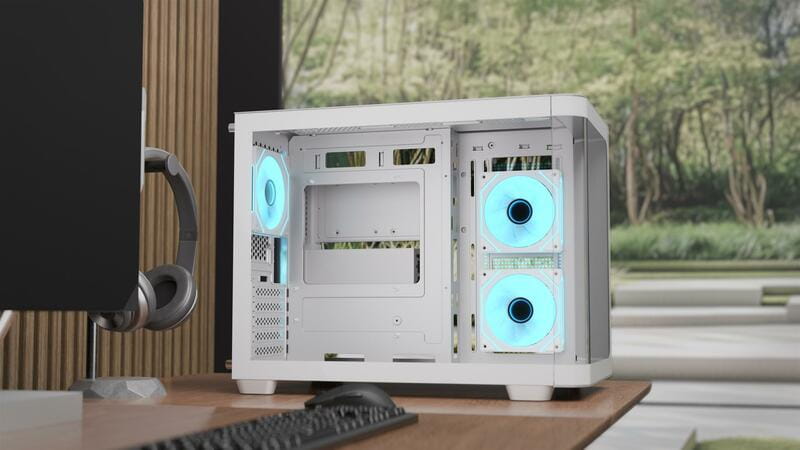 Корпус AeroCool P300C-G-WT-v1 (ACCS-PN02033.21) White без БП